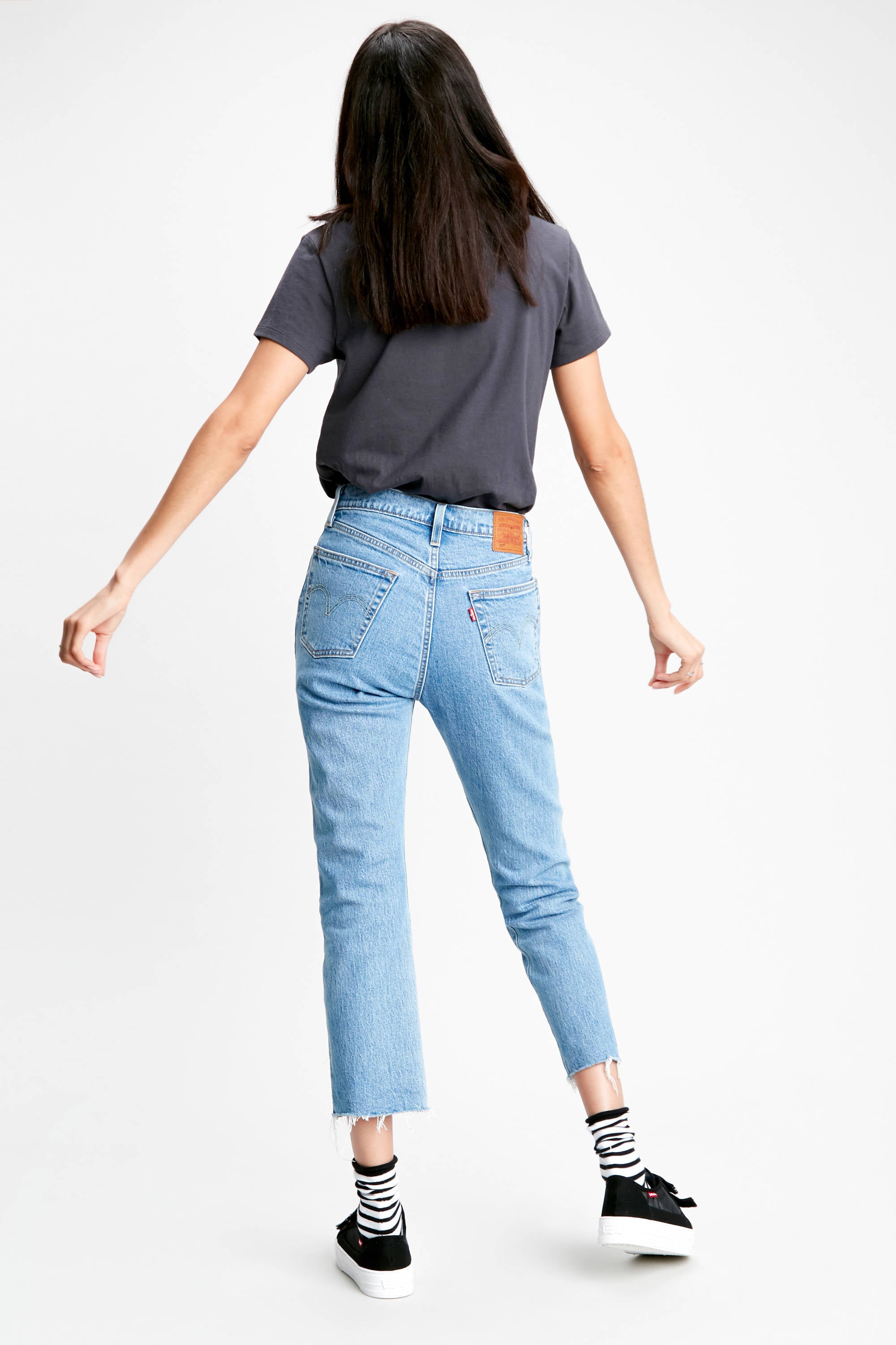 Levi's 501 cropped high waist straight jeans blauw | wehkamp