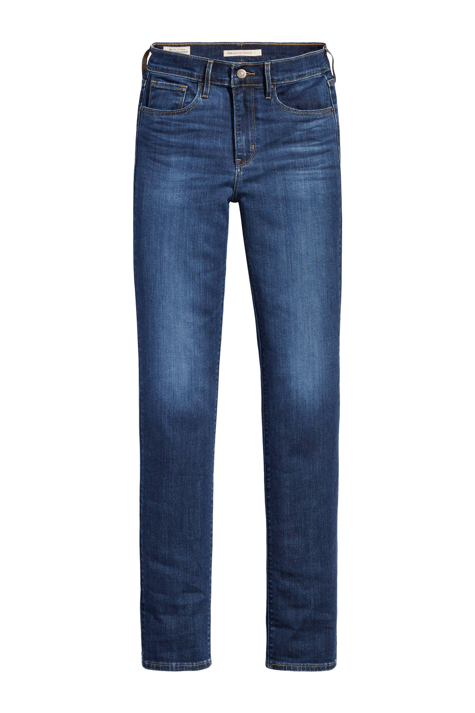 Levi's 724 high waist straight fit jeans dark denim | wehkamp