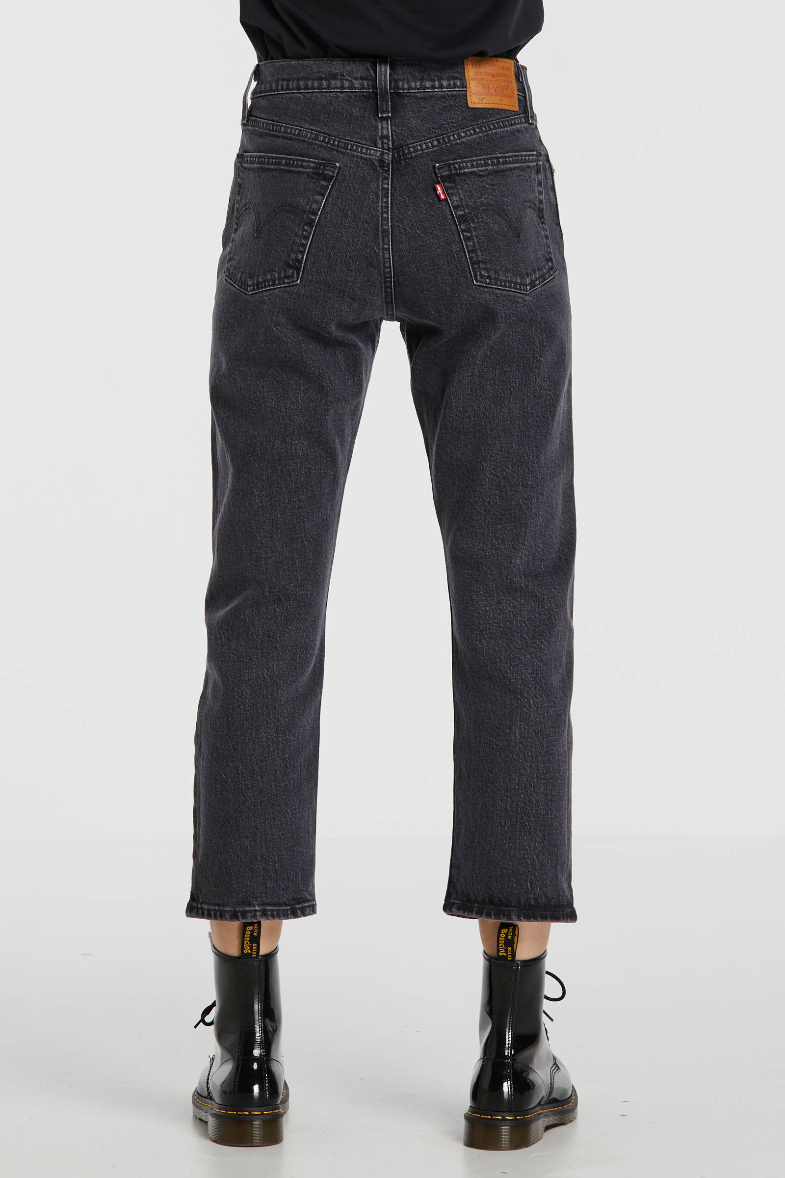 Levi's 501 crop straight jeans grijs | wehkamp