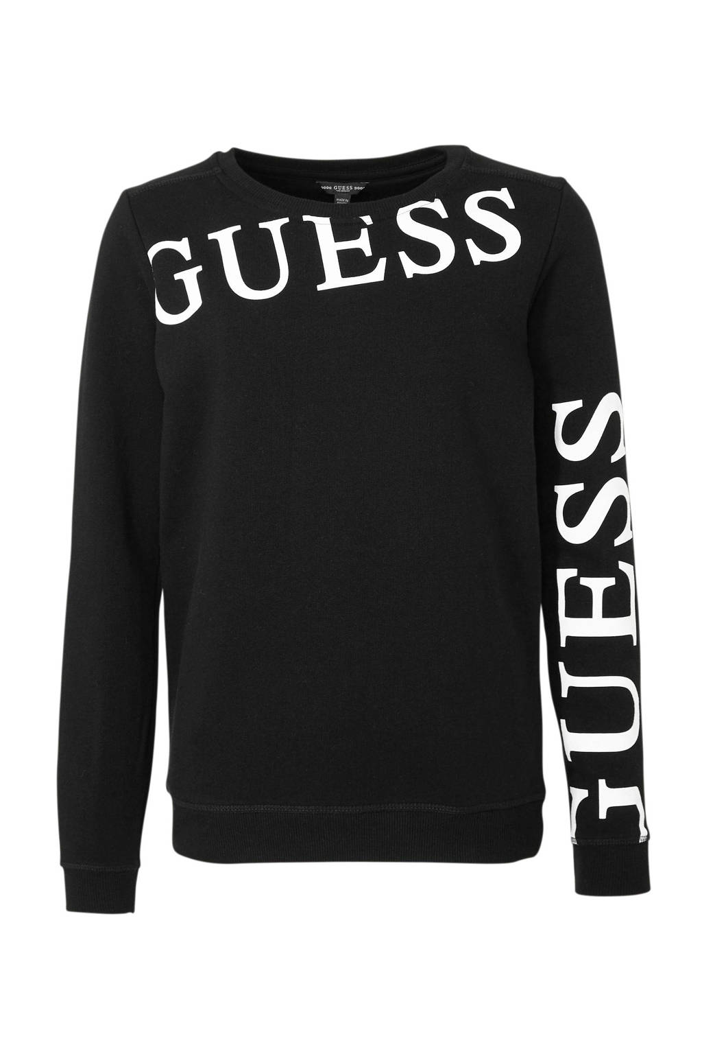 Autorisatie Huis Assimileren GUESS sweater met logo zwart/ wit | wehkamp