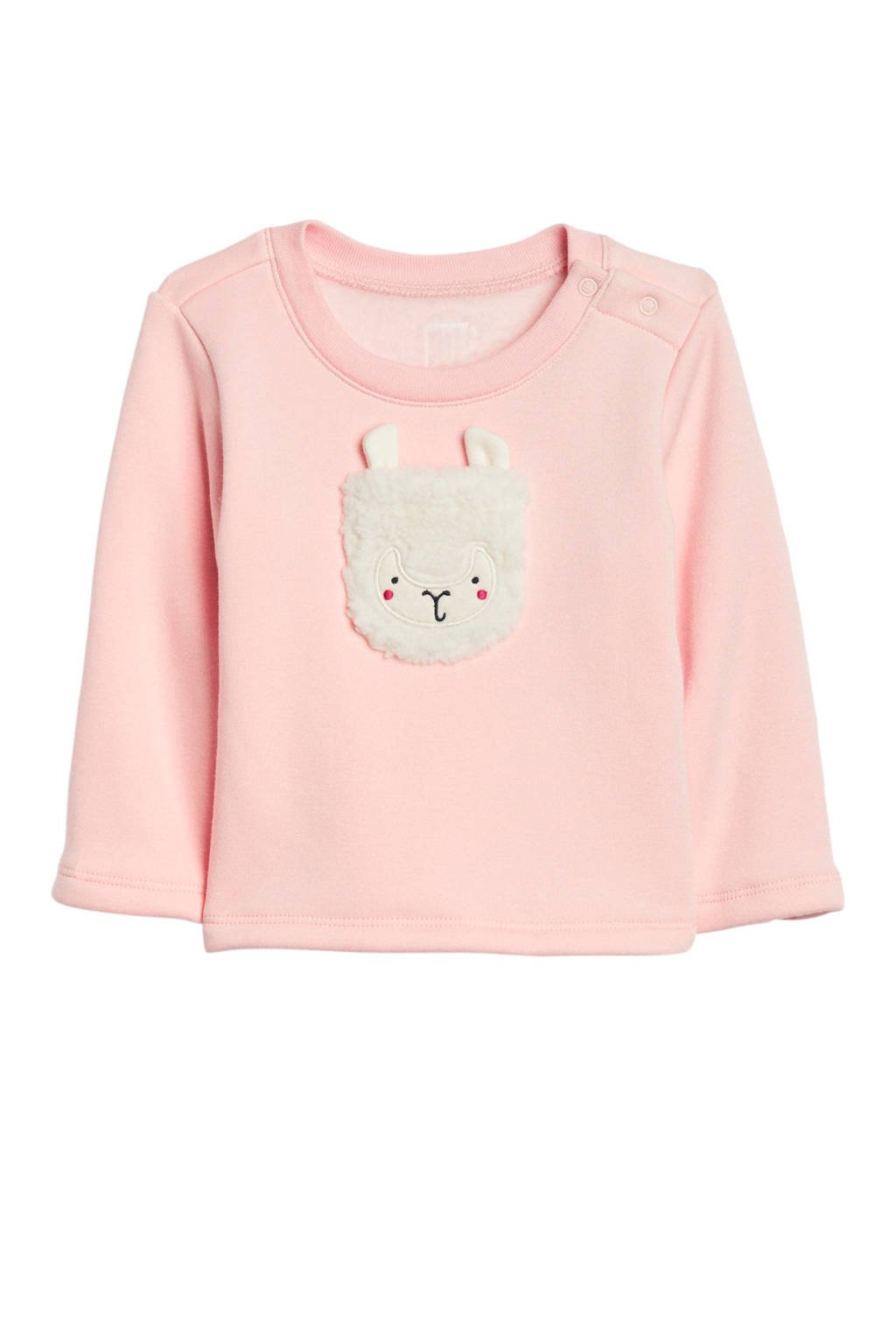 GAP baby sweater met printopdruk en 3D applicatie lichtroze, Lichtroze