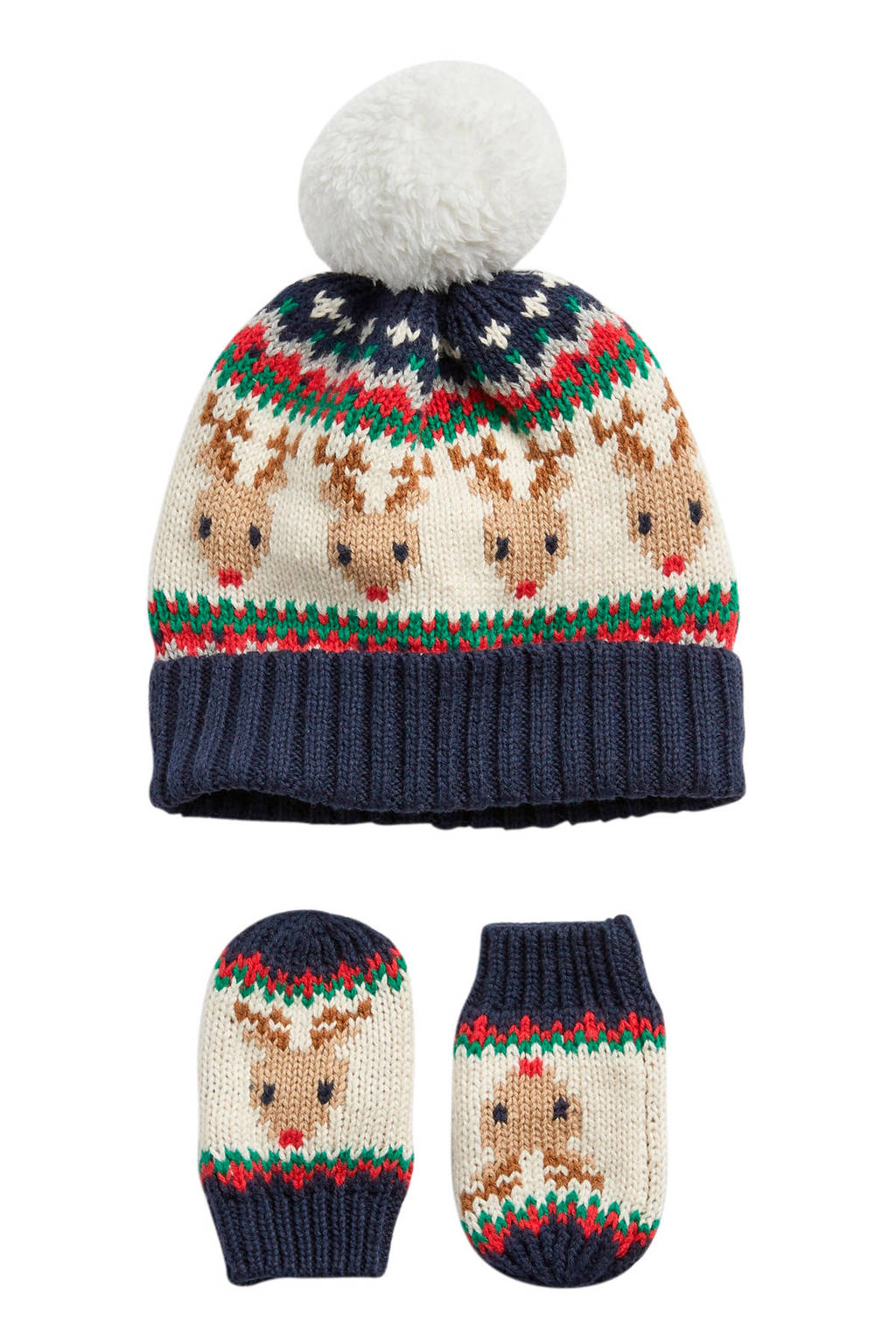 GAP muts en wanten blauw, Blauw/multi