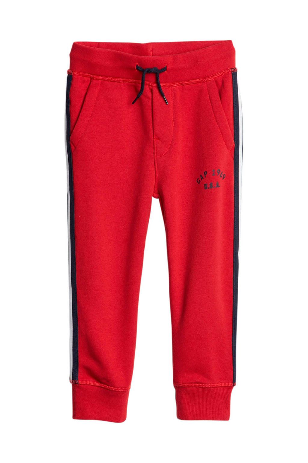 GAP joggingbroek met zijstreep rood, Rood