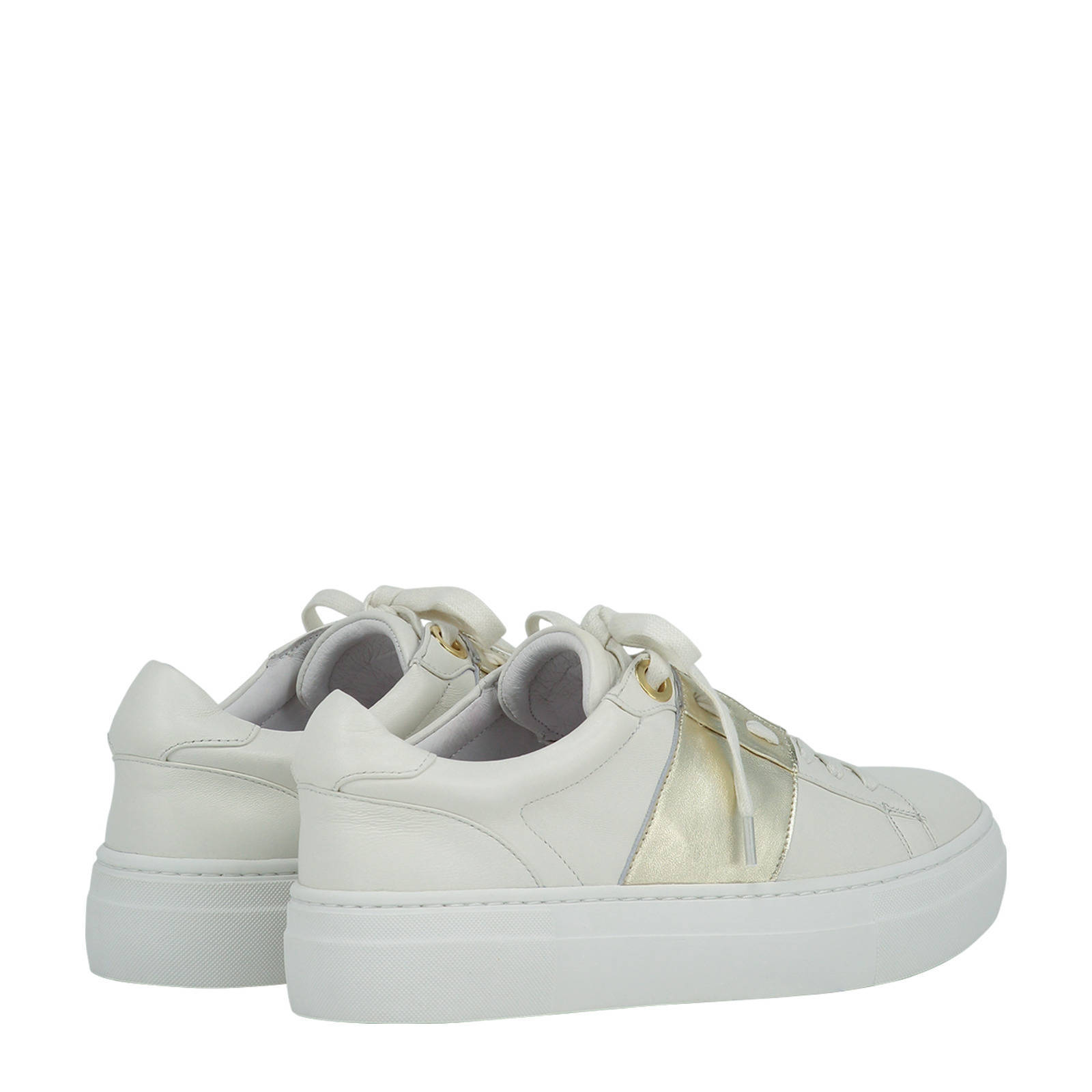 JOSH V JV Leslie leren sneakers ecru/goud | wehkamp