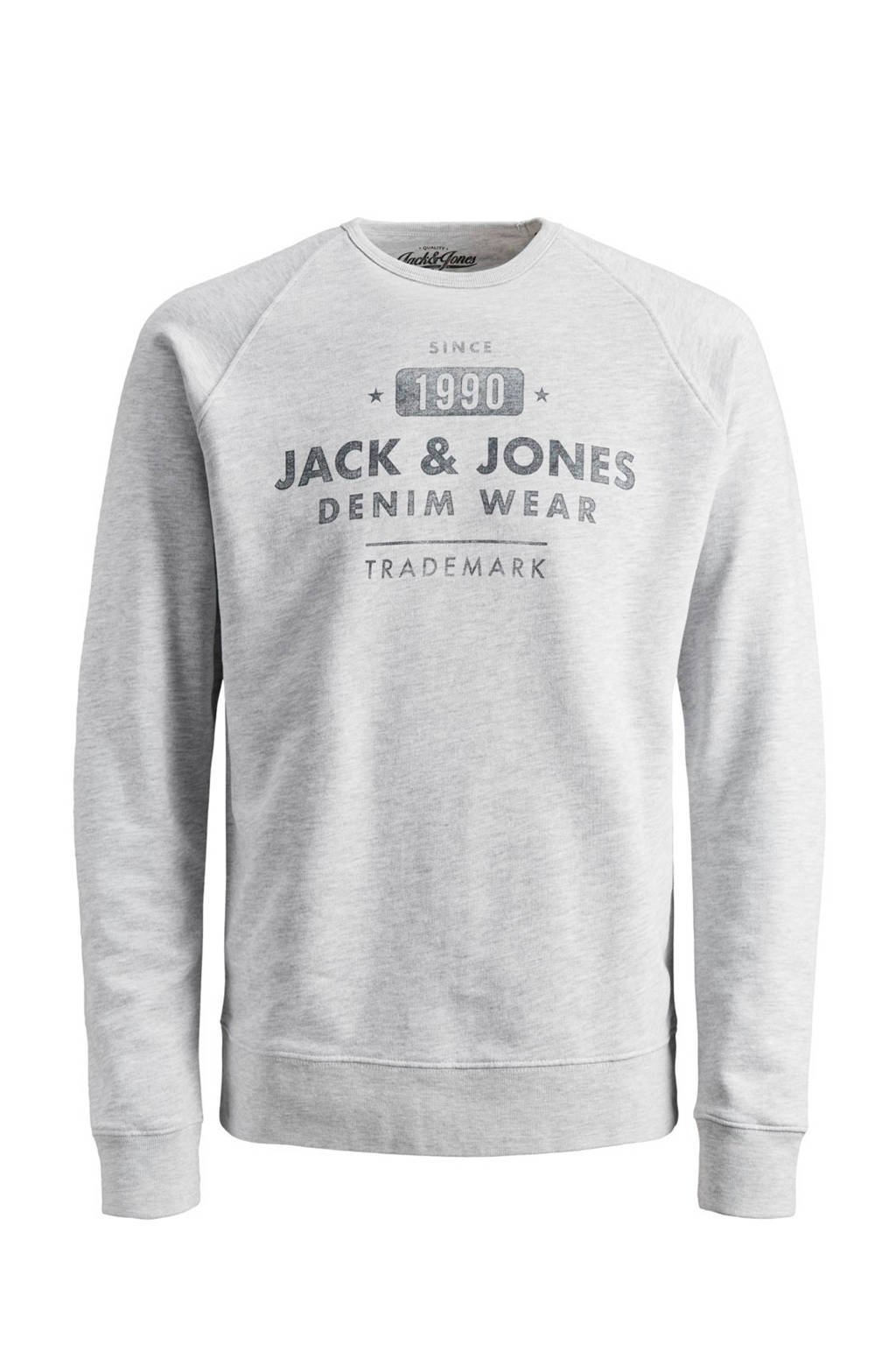 JACK & JONES JUNIOR sweater Jeans met printopdruk lichtgrijs/grijs, Lichtgrijs/grijs