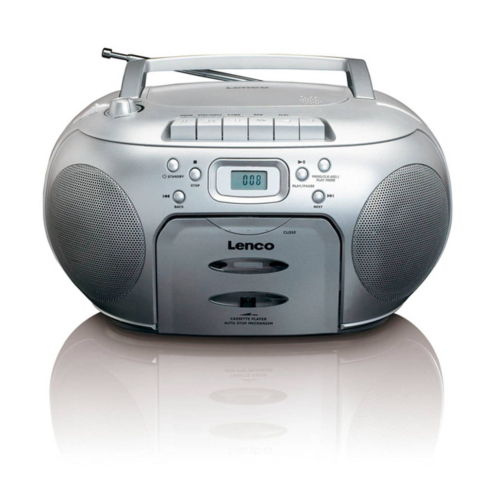 Lenco  SCD-420 draagbare radio/casette- en CD speler zilver