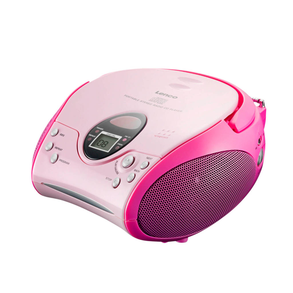 Lenco  SCD-24 draagbare radio/CD speler roze, Roze