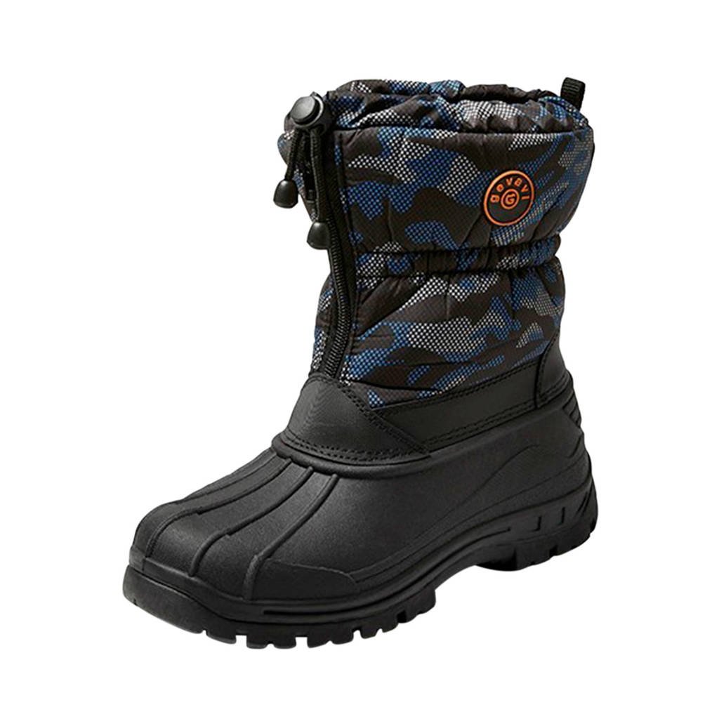 Gevavi snowboots camouflage blauw, Blauw/zwart