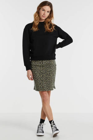 5-pocket rok met panterprint groen