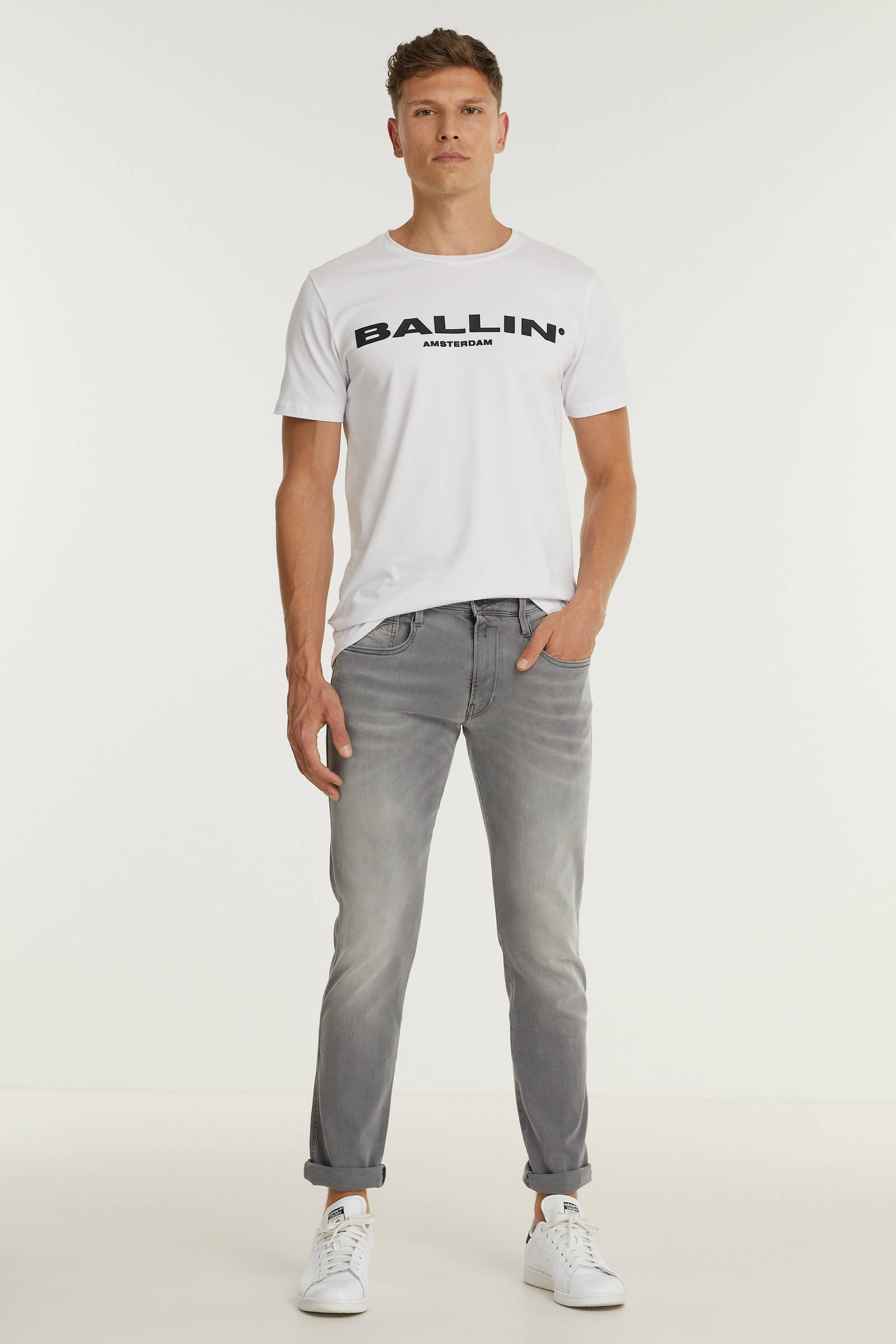 REPLAY slim fit jeans Anbass grijs | wehkamp