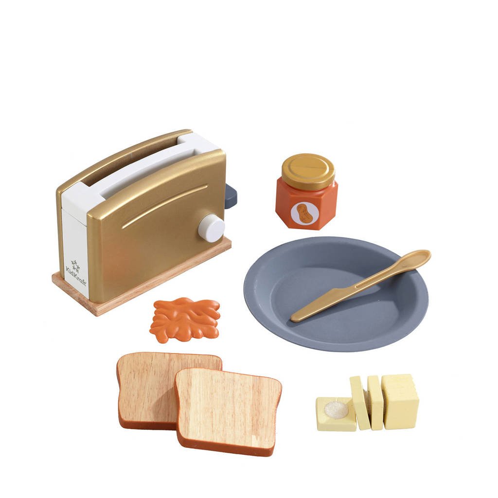 KidKraft houten speelgoed toasterset - Modern Metallics