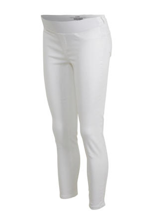 low waist skinny zwangerschapsbroek Keira Cropped wit