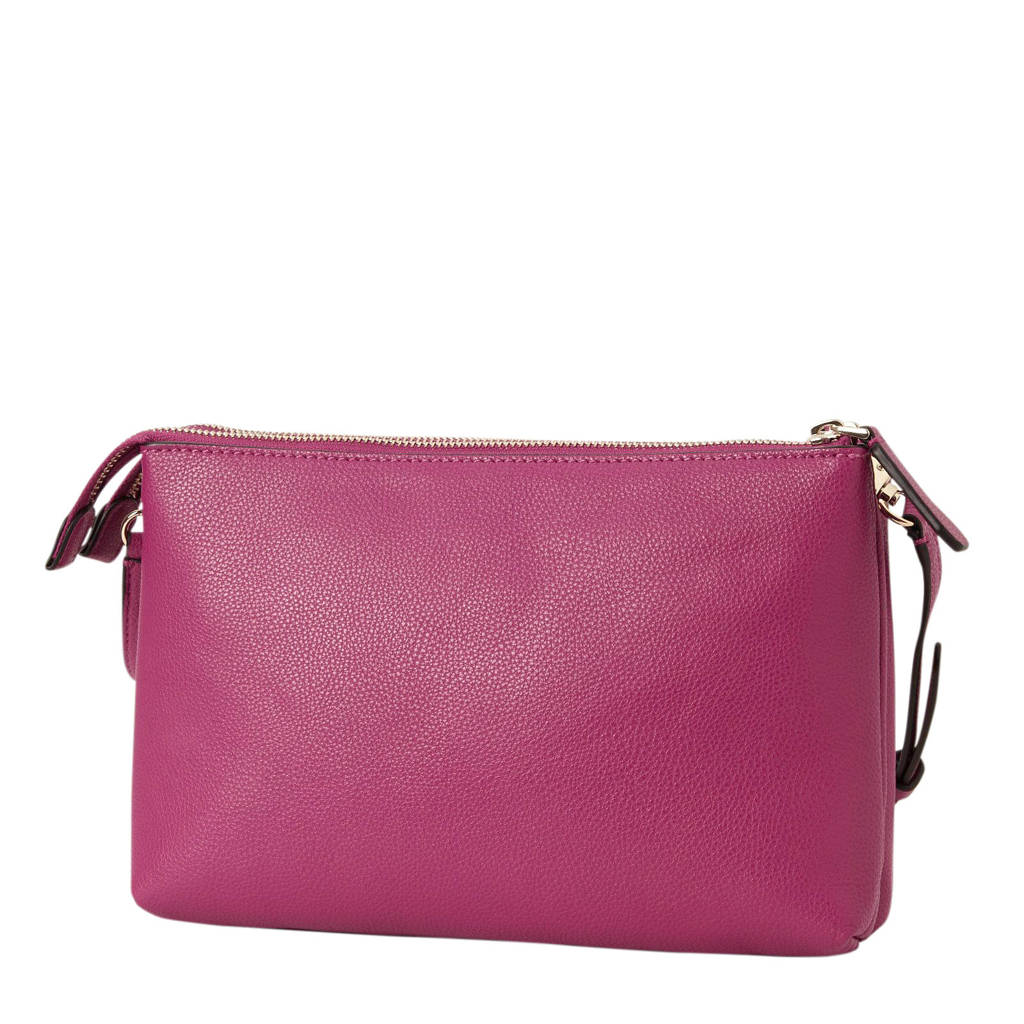 GUESS crossbody tas MICHY MINI DOUBLE ZIP fuchsia wehkamp