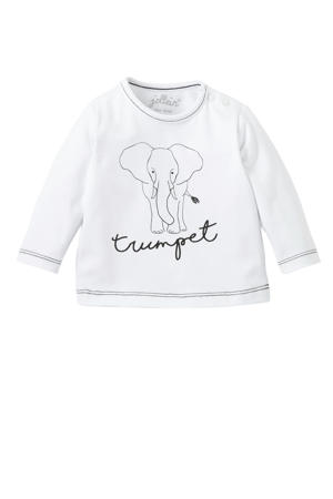 longsleeve met printopdruk wit/zwart