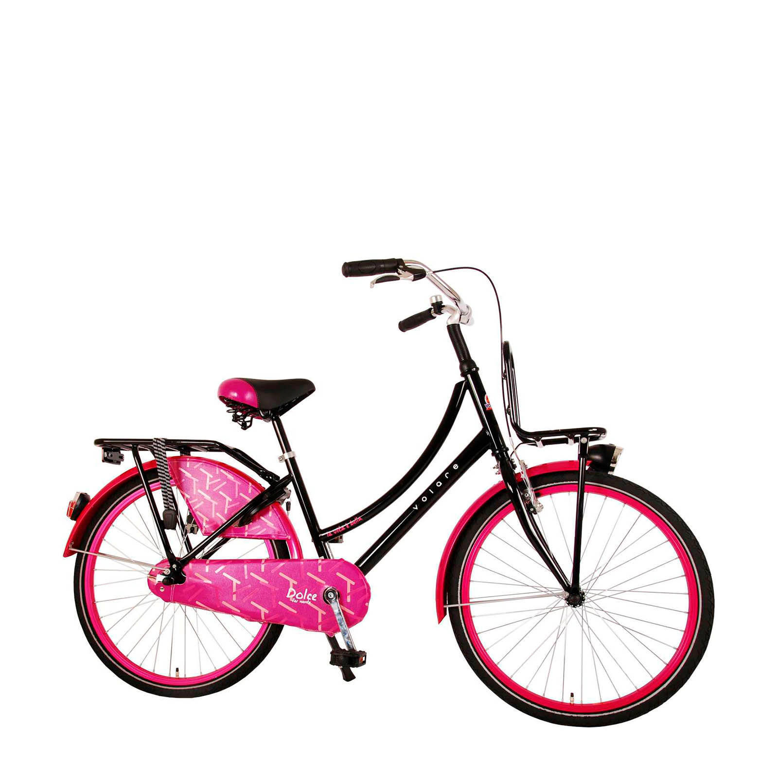 Volare Oma Dolce kinderfiets 24 inch Zwart/ roze | wehkamp