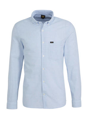 gestreept slim fit overhemd blauw/wit