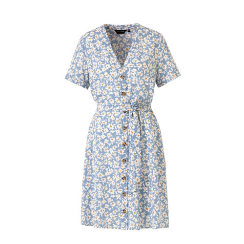 anytime gerecycled polyester jurk met bloemenprint lichtblauw anytime gerecycled polyester jurk met bloemenprint lichtblauw