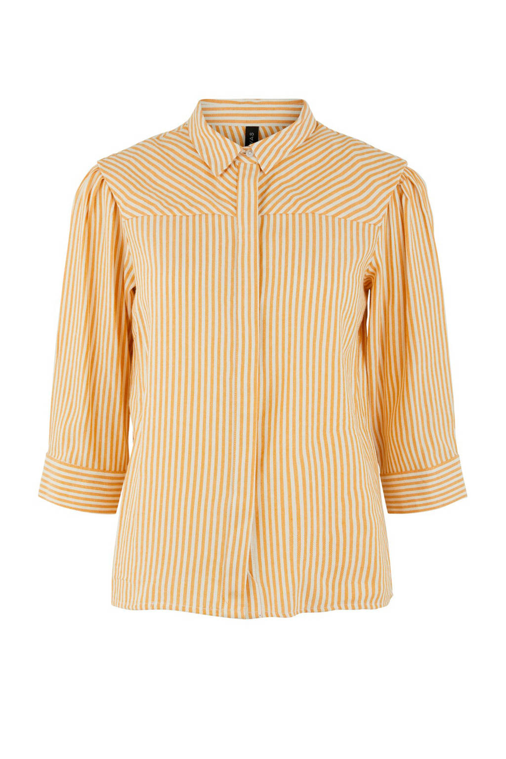 Y.A.S blouse gestreept, Geel/wit