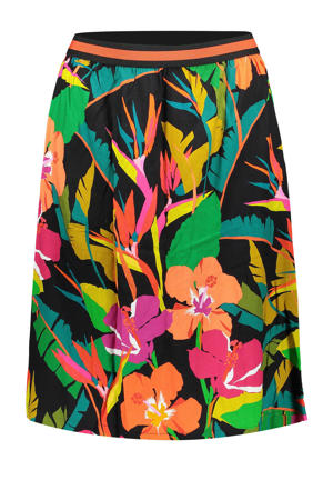 rok met all over print zwart/multi