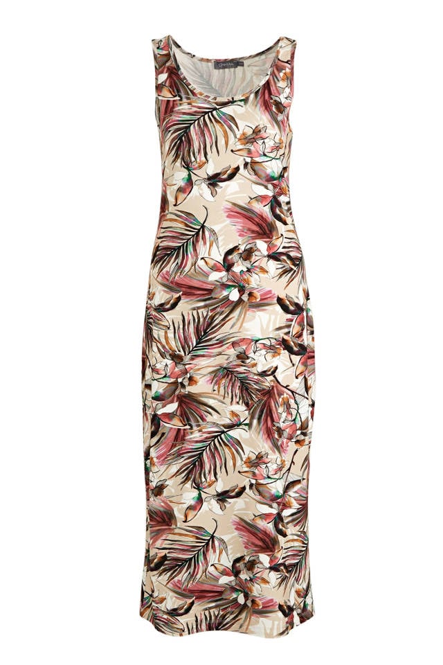 Geisha jersey maxi jurk River met all over print beige/multi wehkamp