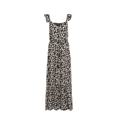 anytime crinkle maxi zomerjurk met bloemenprint zwart anytime crinkle maxi zomerjurk met bloemenprint zwart