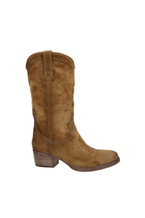 suède cowboylaaarzen cognac