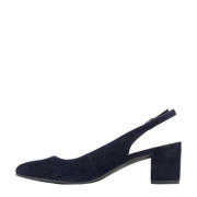 thumbnail: 5th Avenue   suède slingback pumps donkerblauw