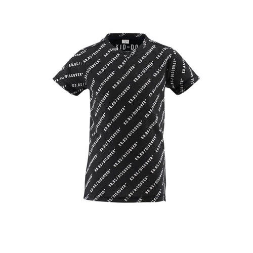 KIDDO T-shirt met all over print zwart