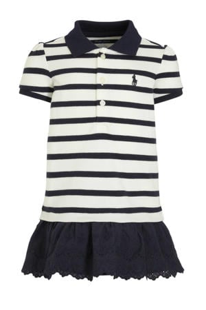 gestreepte T-shirtjurk donkerblauw/wit