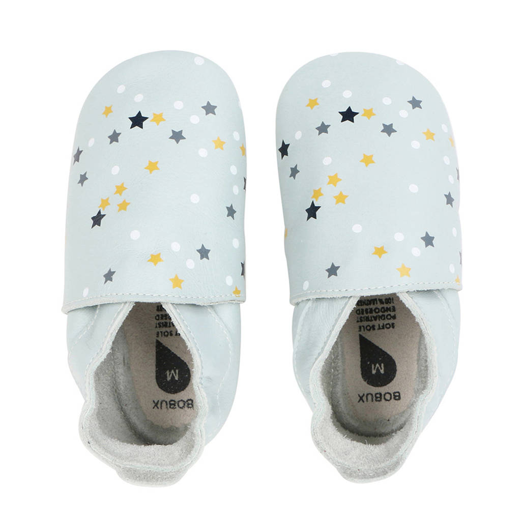 Bobux Soft Soles leren babyslofjes lichtblauw, Lichtblauw