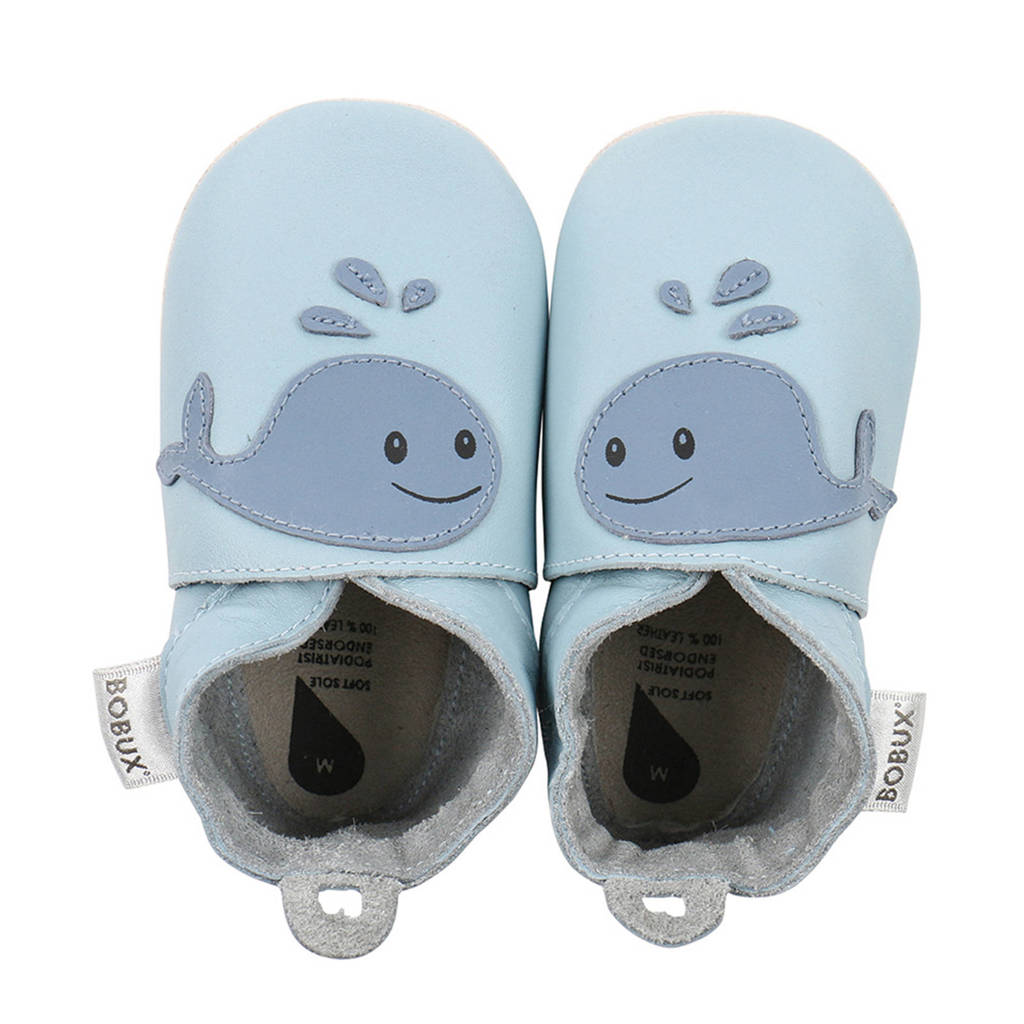 Bobux Soft Soles leren babyslofjes blauw, Blauw