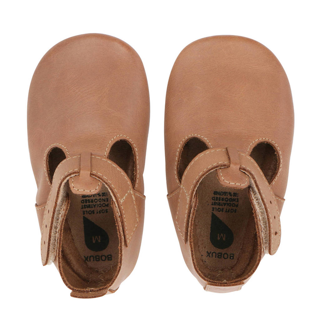 Bobux Soft Soles leren babyslofjes bruin, Bruin