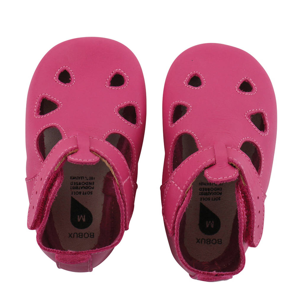 Bobux Soft Soles leren babyslofjes roze, Roze