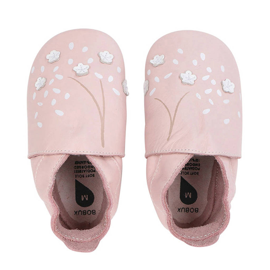 Bobux Soft Soles leren babyslofjes lichtroze, Lichtroze