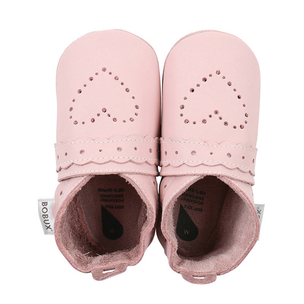 Bobux Soft Soles leren babyslofjes roze, Roze