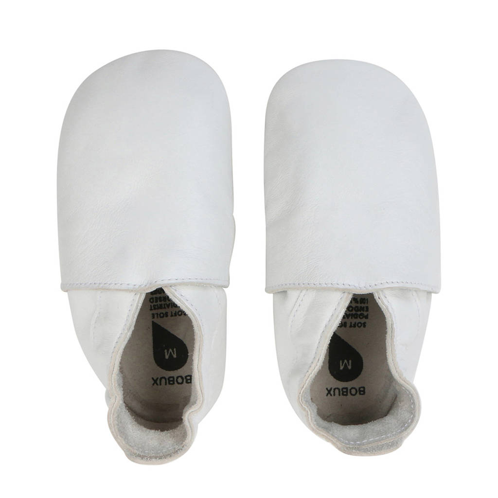 Bobux Soft Soles leren babyslofjes wit, Wit