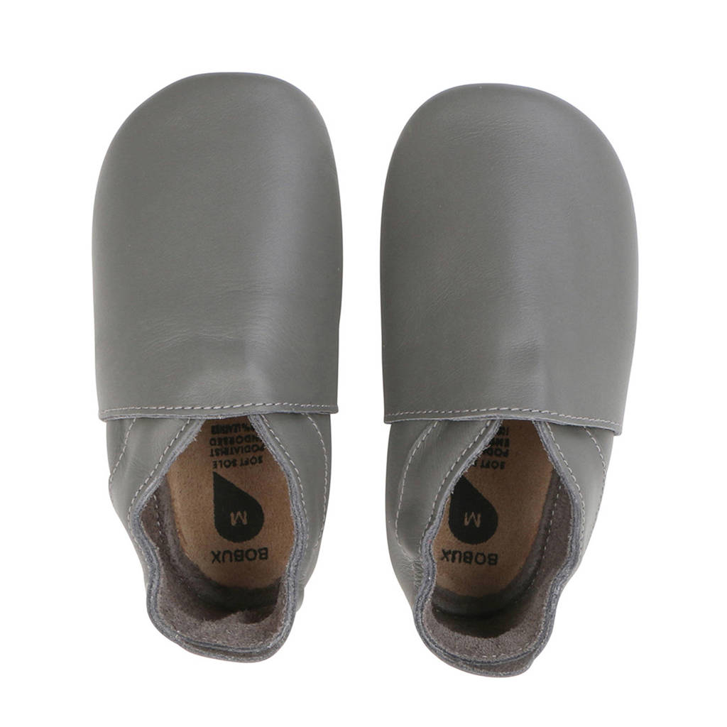 Bobux Soft Soles leren babyslofjes grijs, Grijs