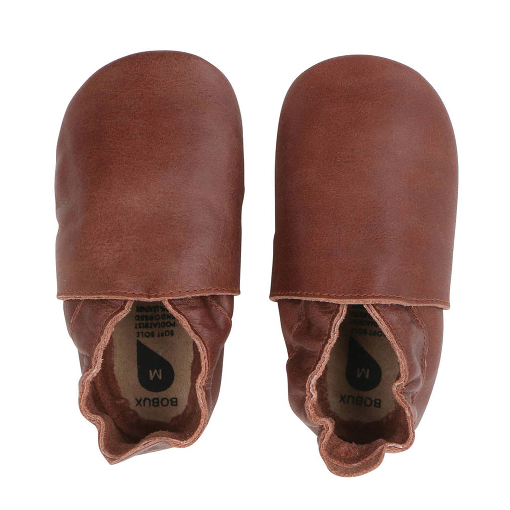Bobux Soft Soles leren babyslofjes bruin, Bruin
