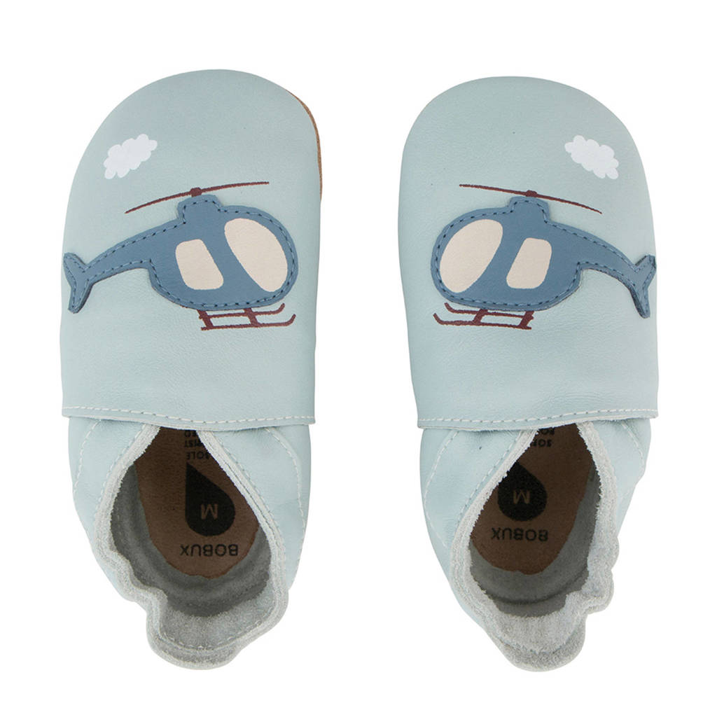 Bobux Soft Soles leren babyslofjes blauw, Blauw