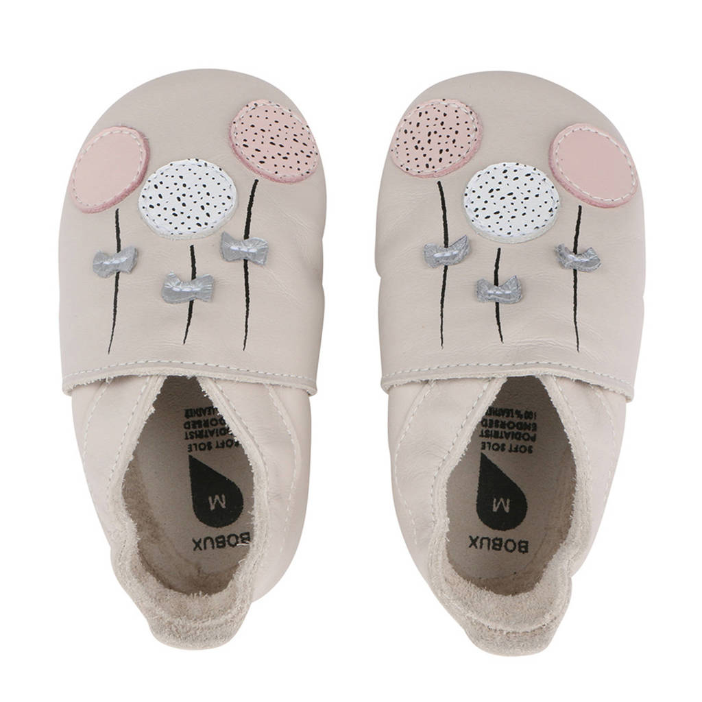 Bobux Soft Soles leren babyslofjes roze, Oudroze