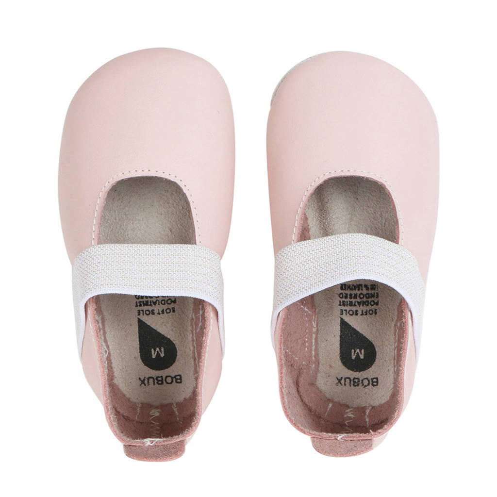 Bobux Soft Soles leren babyslofjes lichtroze, Lichtroze