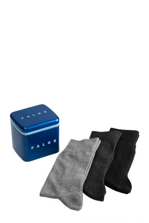 sokken set van 3 giftbox blauw