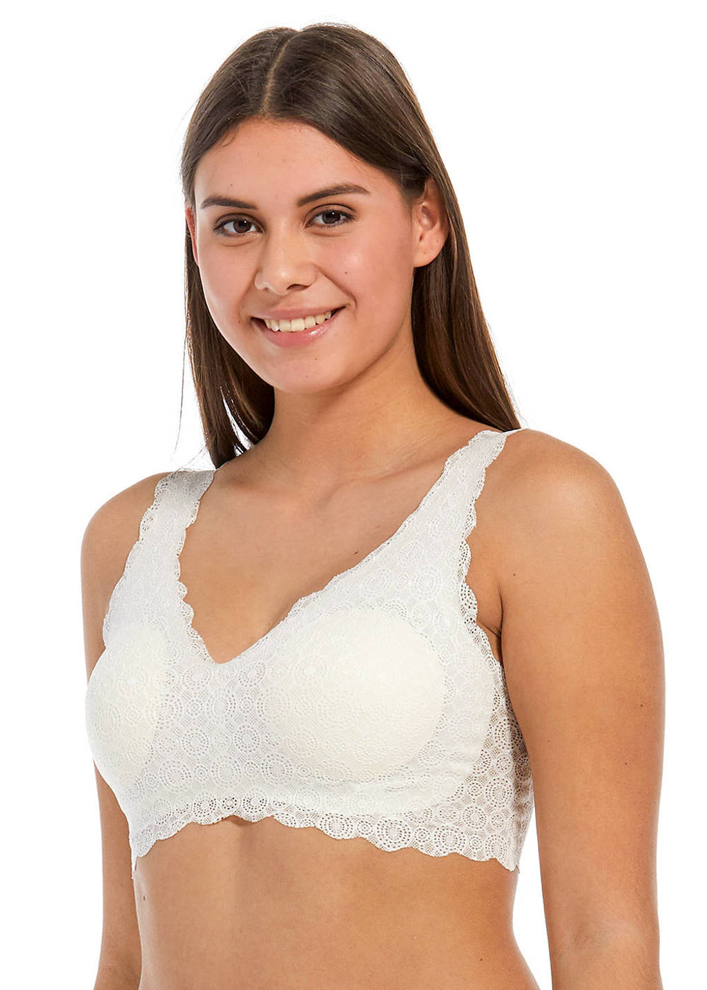 MAGIC Bodyfashion bh zonder beugel Dream Lace met kant wit, Wit