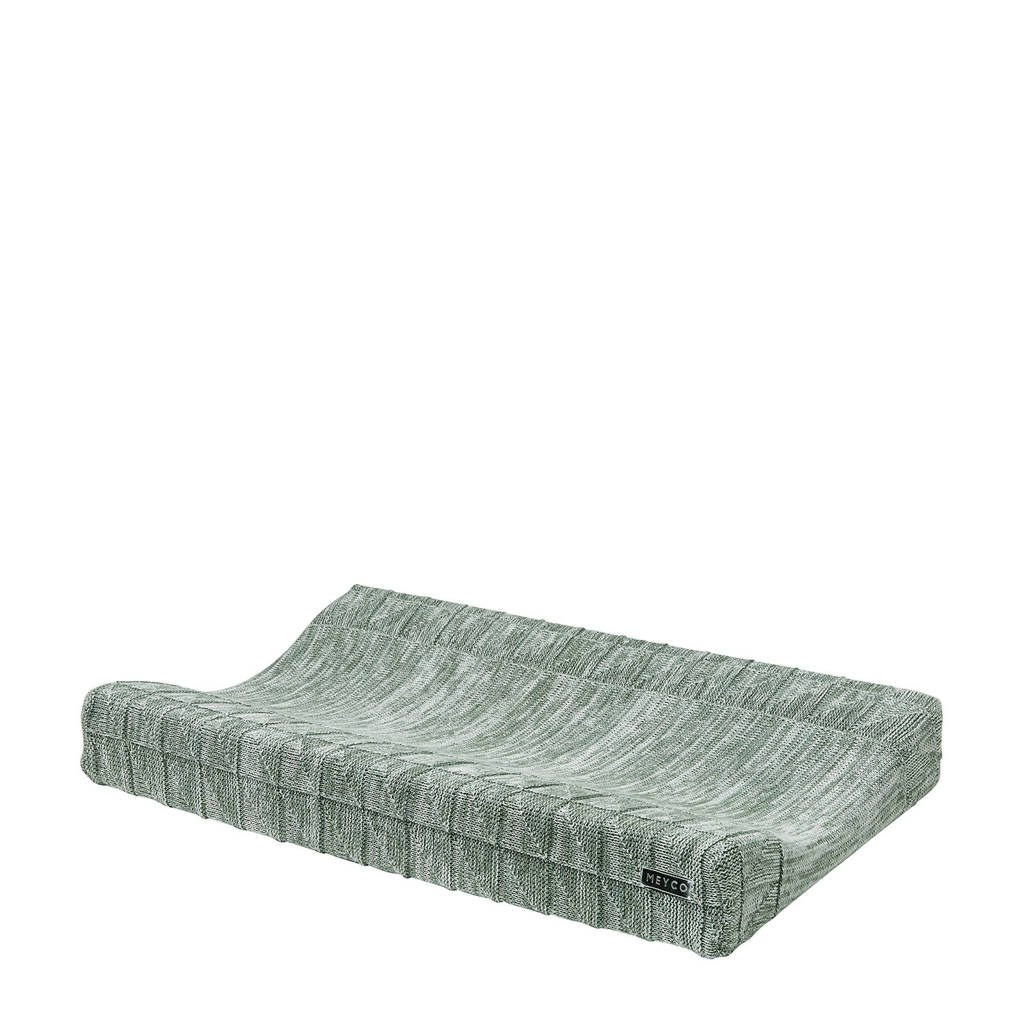 Meyco aankleedkussenhoes Block mixed stone/forest green, Stone/Forest Green