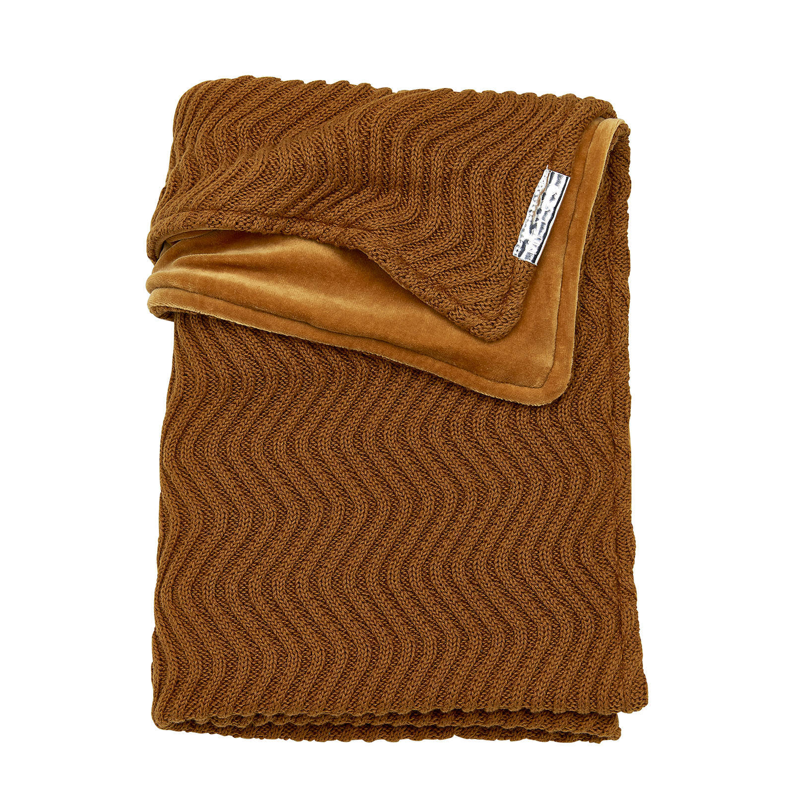 Meyco Baby Wiegdeken Velvet The Waves Camel | Wehkamp