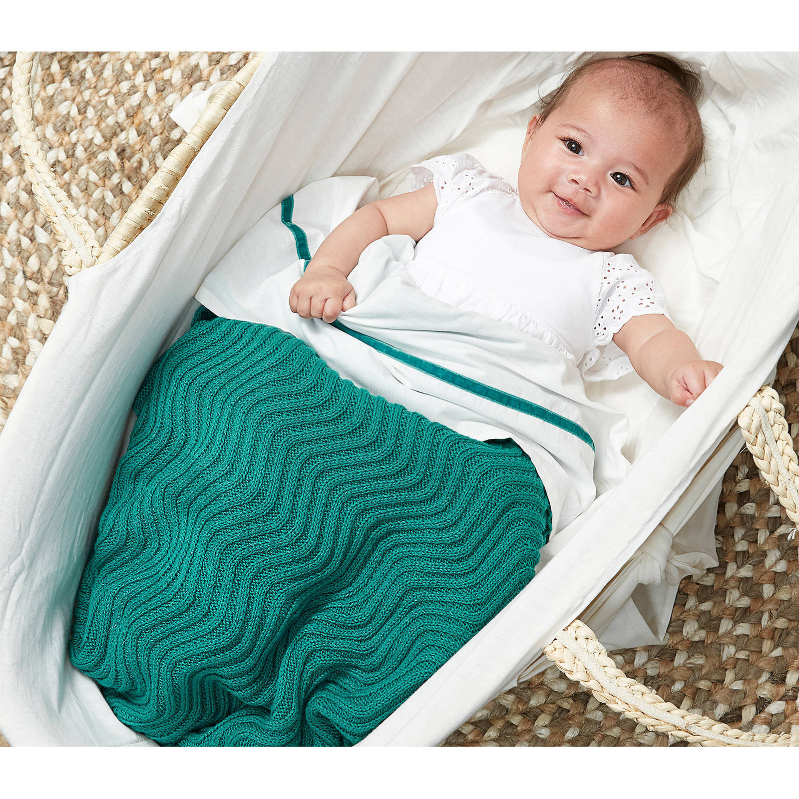 Meyco Baby Wiegdeken The Waves Emerald Green | Wehkamp