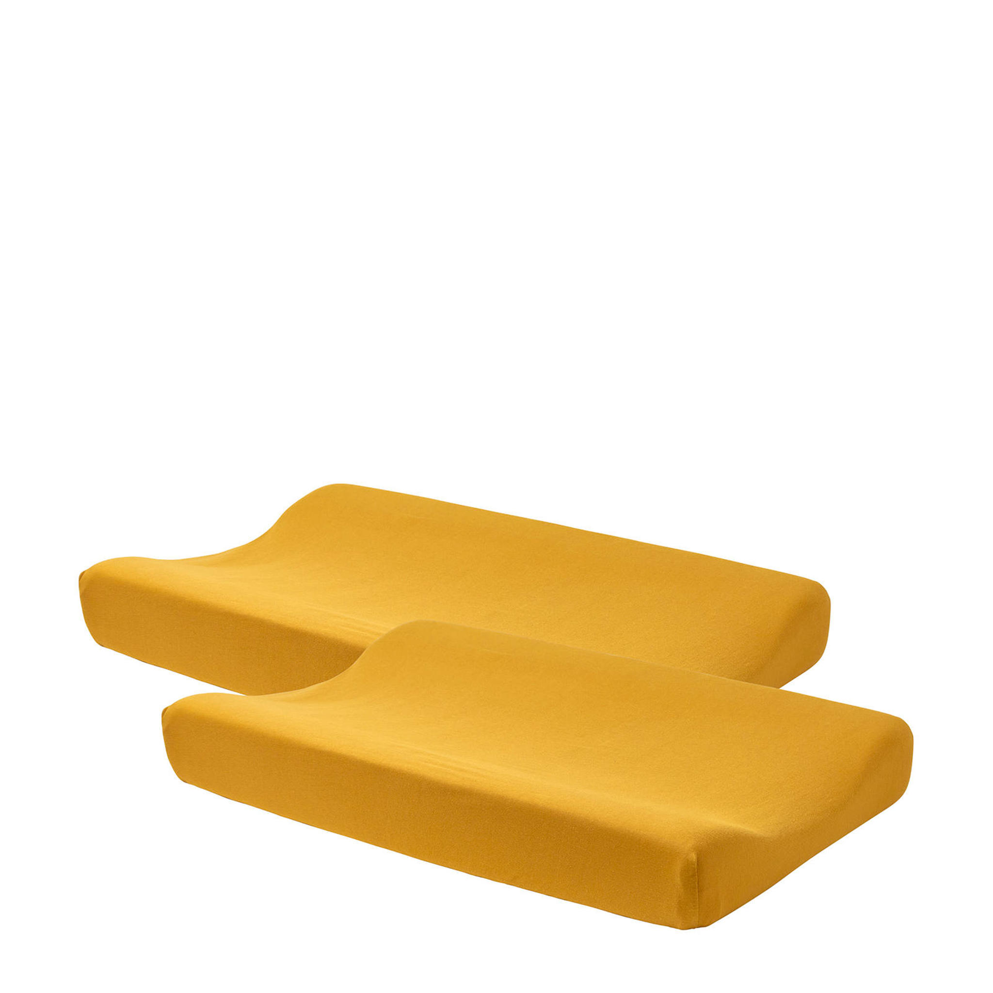 Meyco aankleedkussenhoes Basic jersey - set van 2 okergeel Meyco aankleedkussenhoes Basic jersey - set van 2 okergeel
