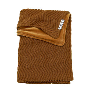 ledikantdeken velvet The waves camel