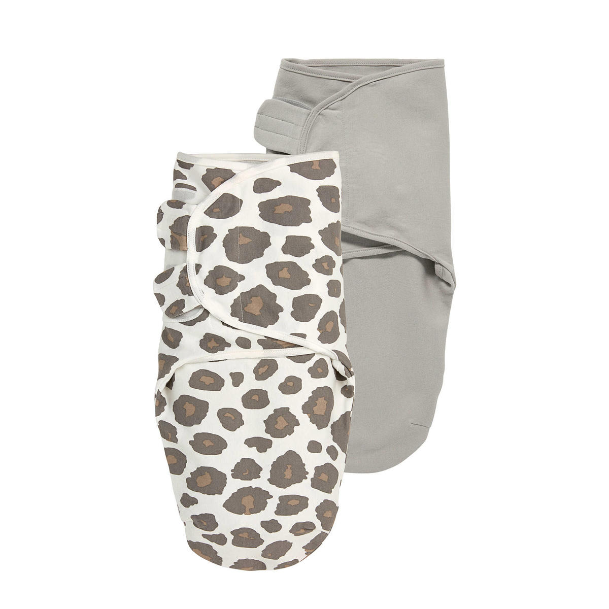 Meyco swaddle 2pack 46 mnd Panter neutral / Uni grijs wehkamp