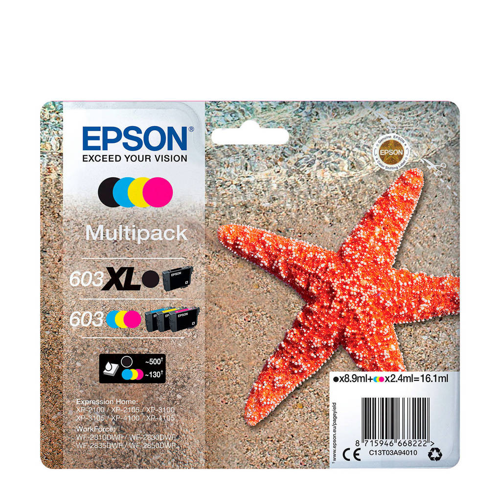 Epson 603 multi bk xl, cmy std. bls inktcartridge, -